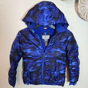 Champion C9 Youth Boys 6-7 Blue Camouflage Hooded Full Zip Up Puffer Jacket